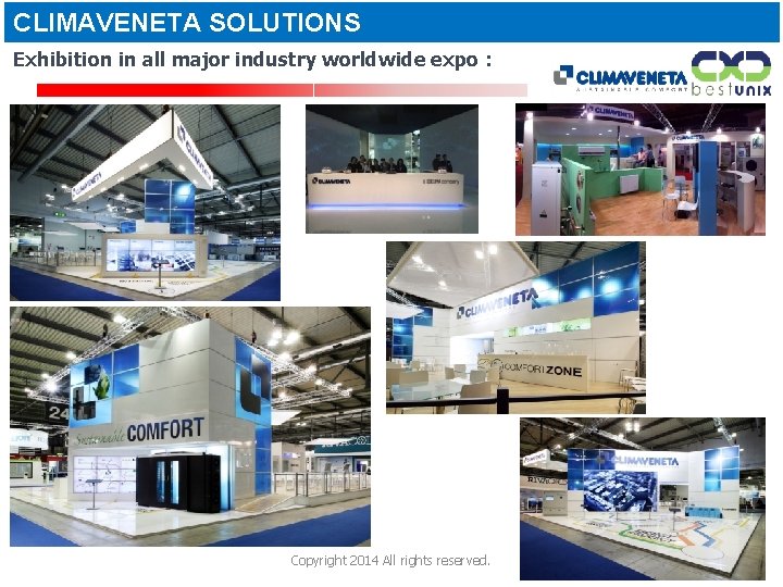 CLIMAVENETA SOLUTIONS Exhibition in all major industry worldwide expo : Copyright 2014 All rights