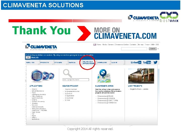 CLIMAVENETA SOLUTIONS Thank You Copyright 2014 All rights reserved. 