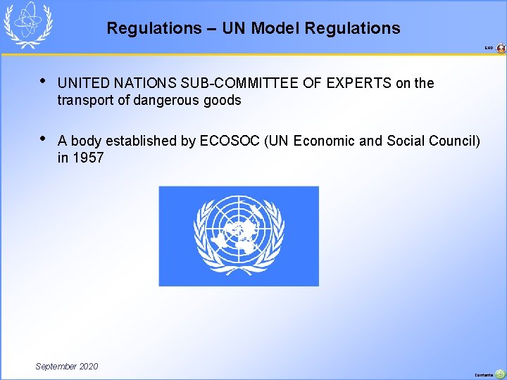 Regulations – UN Model Regulations END • UNITED NATIONS SUB-COMMITTEE OF EXPERTS on the