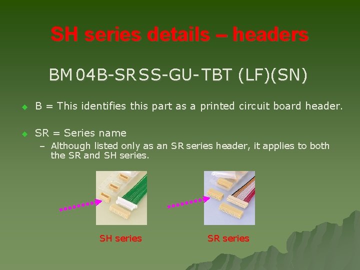 SH series details – headers BM 04 B-SR S S-GU- TBT (LF)(SN) u B