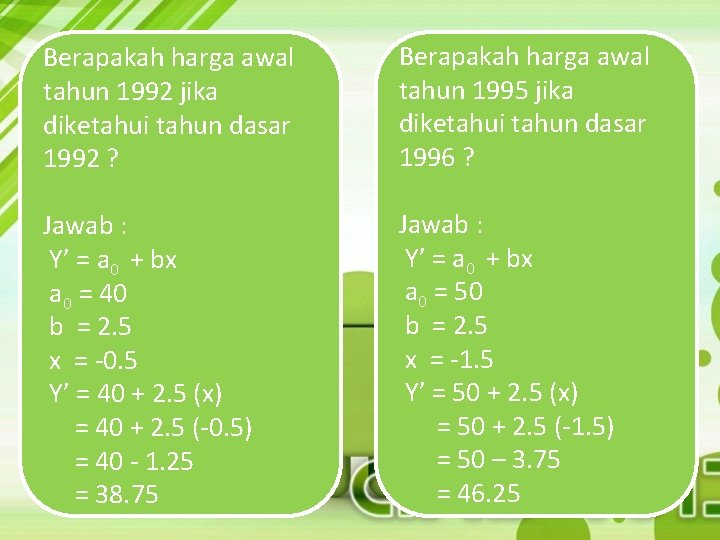 Berapakah harga awal tahun 1992 jika diketahui tahun dasar 1992 ? Berapakah harga awal