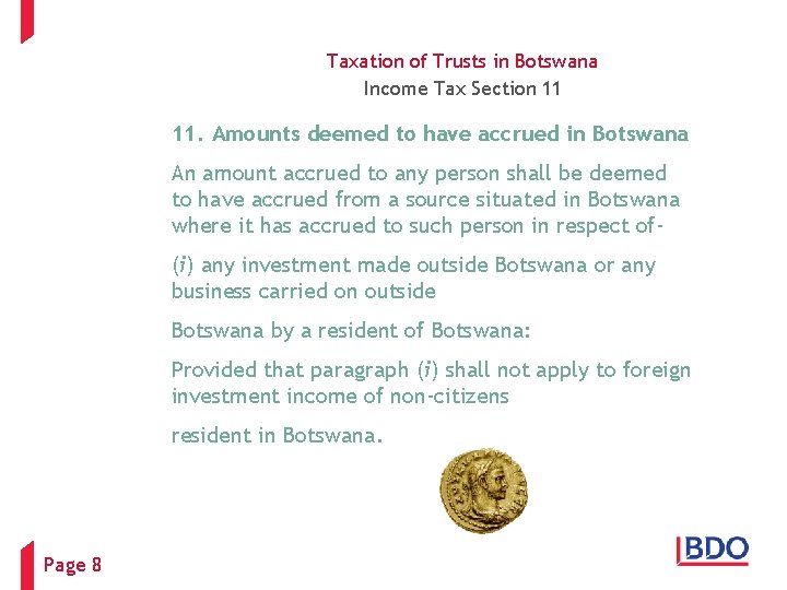 Taxation of Trusts in Botswana Income Tax Section 11 11. Amounts deemed to have