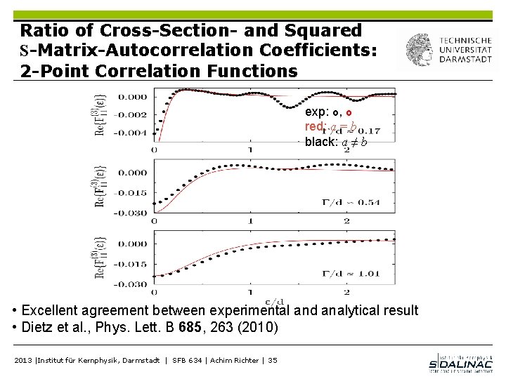 Ratio of Cross-Section- and Squared S-Matrix-Autocorrelation Coefficients: 2 -Point Correlation Functions exp: o, o