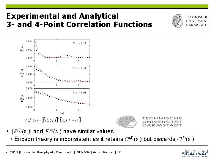 Experimental and Analytical 3 - and 4 -Point Correlation Functions • |F(3)( )| and