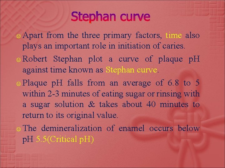 Stephan curve ☺ Apart from the three primary factors, time also plays an important