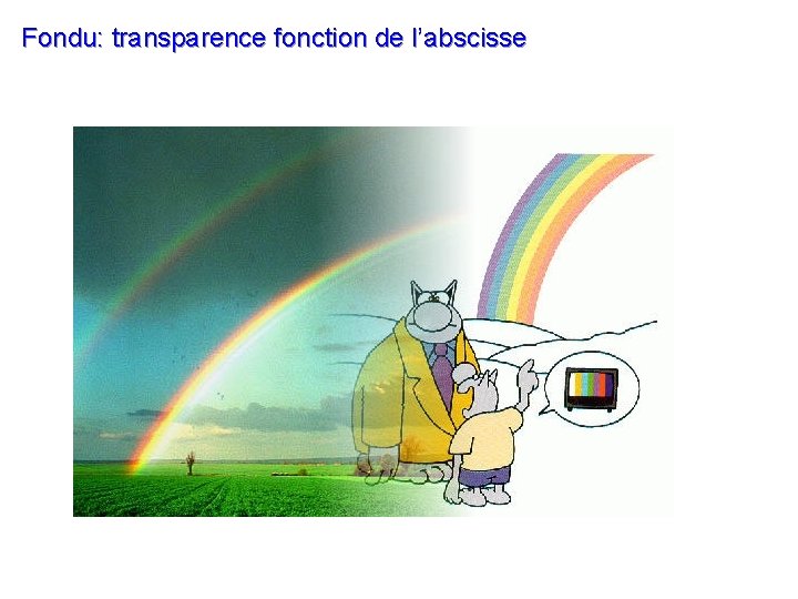 Fondu: transparence fonction de l’abscisse 