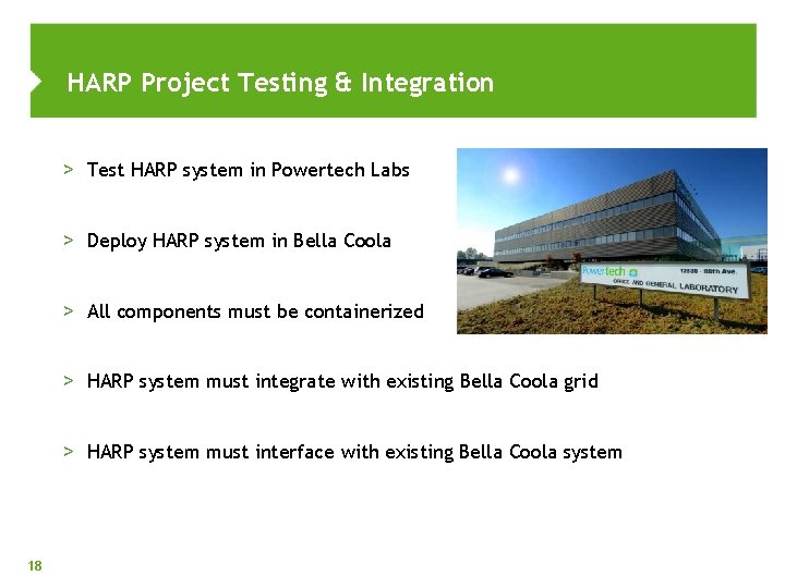 HARP Project Testing & Integration > Test HARP system in Powertech Labs > Deploy