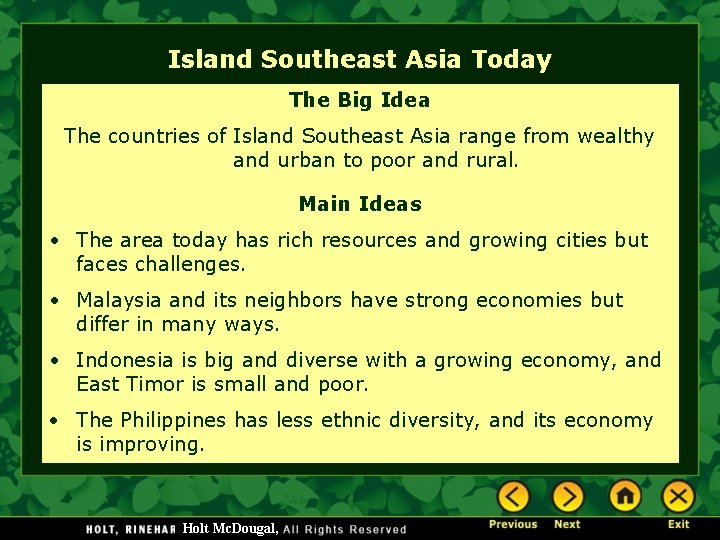 Island Southeast Asia Today The Big Idea The countries of Island Southeast Asia range