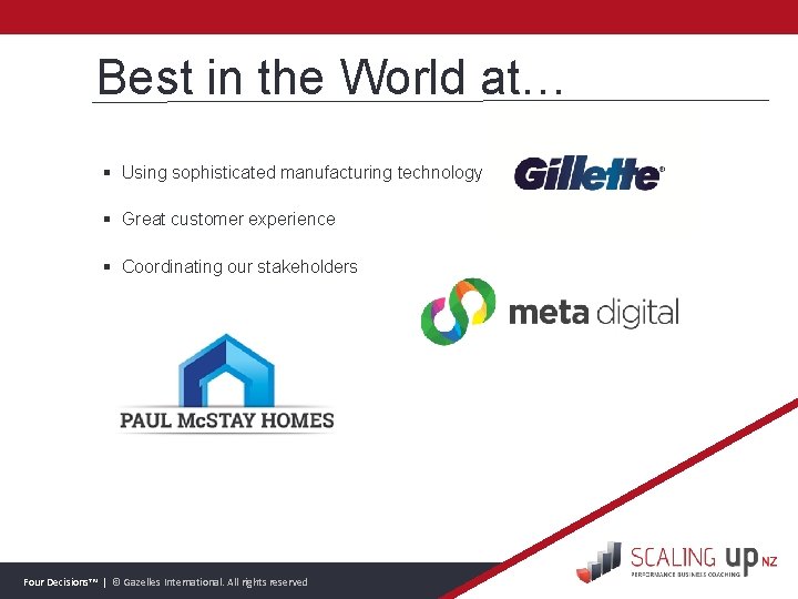 Best in the World at… § Using sophisticated manufacturing technology § Great customer experience