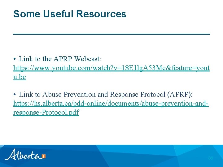 Some Useful Resources • Link to the APRP Webcast: https: //www. youtube. com/watch? v=18