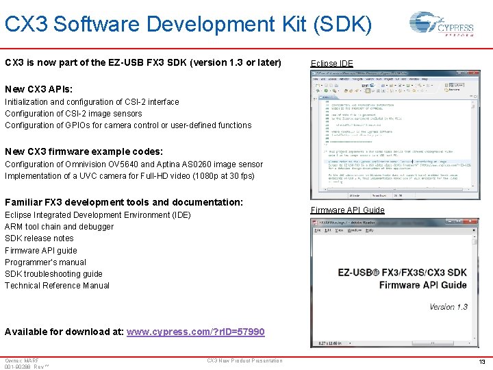 CX 3 Software Development Kit (SDK) CX 3 is now part of the EZ-USB