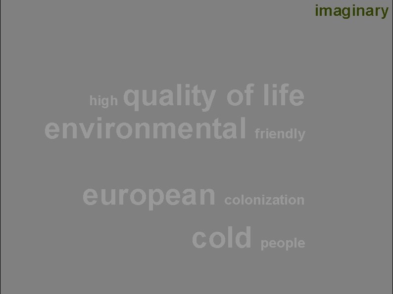 imaginary quality of life environmental friendly high european colonization cold people 