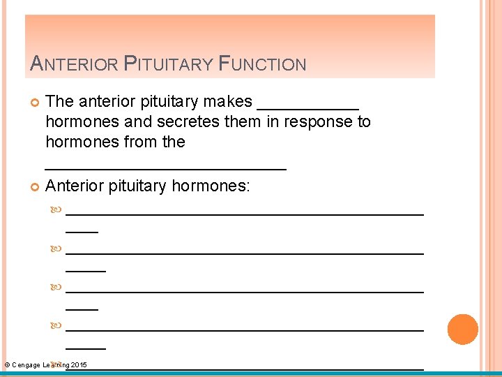 ANTERIOR PITUITARY FUNCTION The anterior pituitary makes ______ hormones and secretes them in response