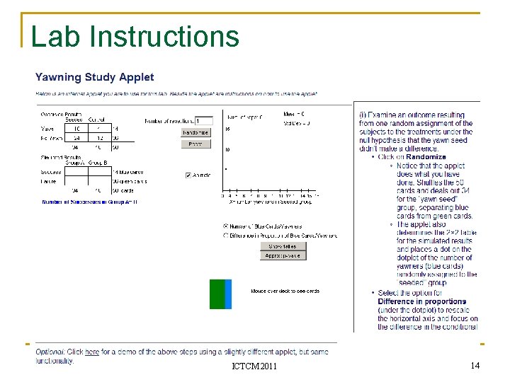 Lab Instructions ICTCM 2011 14 