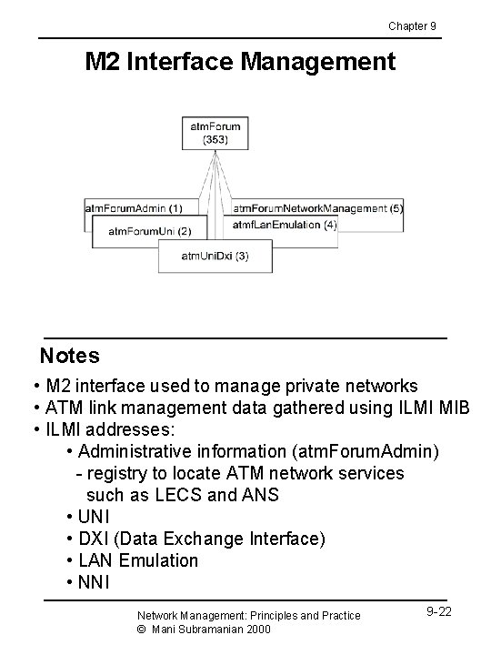 Chapter 9 M 2 Interface Management Notes • M 2 interface used to manage