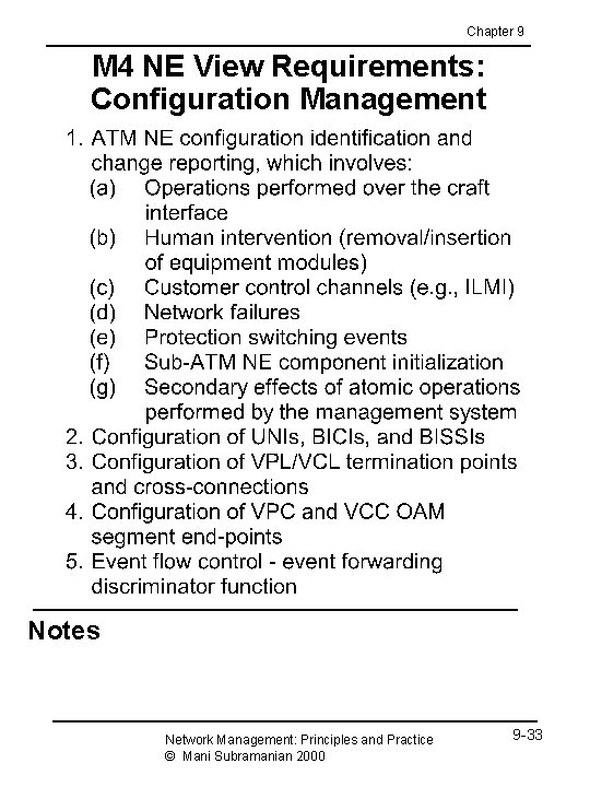 Chapter 9 M 4 NE View Requirements: Configuration Management Notes Network Management: Principles and