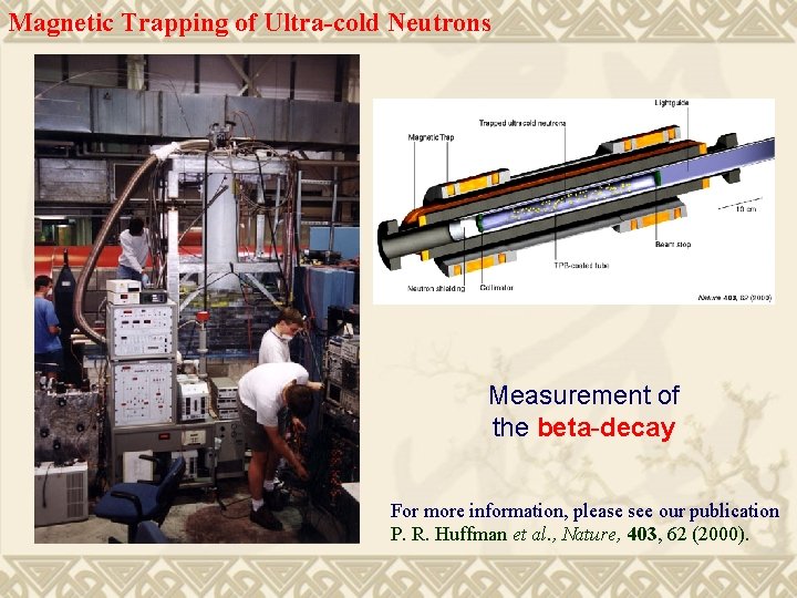 Magnetic Trapping of Ultra-cold Neutrons Measurement of the beta-decay For more information, please see