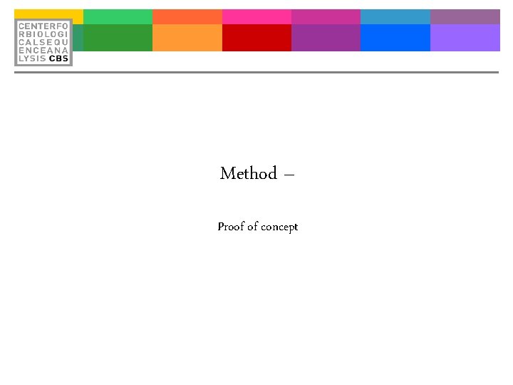 Method – Proof of concept 