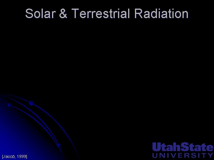 Solar & Terrestrial Radiation [Jacob, 1999] 