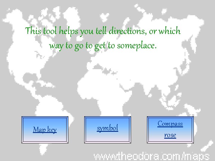 This tool helps you tell directions, or which way to go to get to