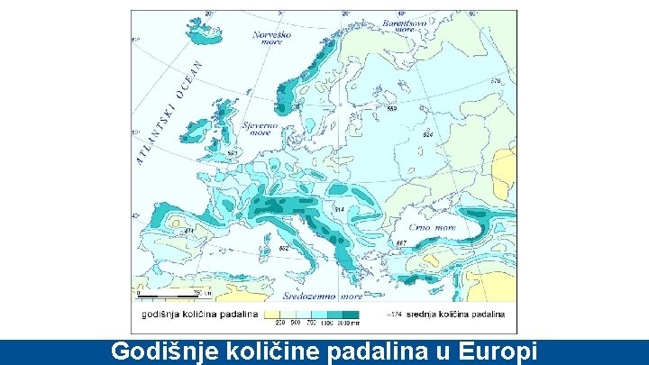 Godišnje količine padalina u Europi 