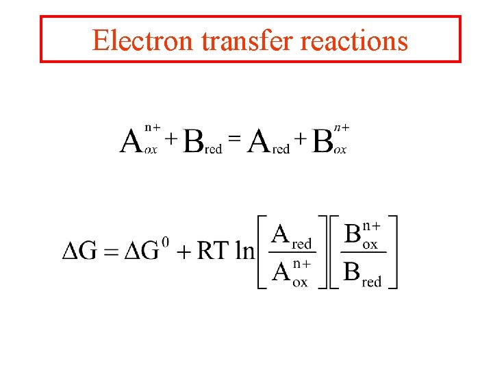 Electron transfer reactions 