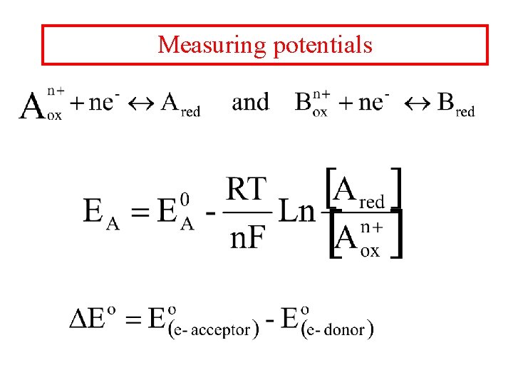 Measuring potentials 