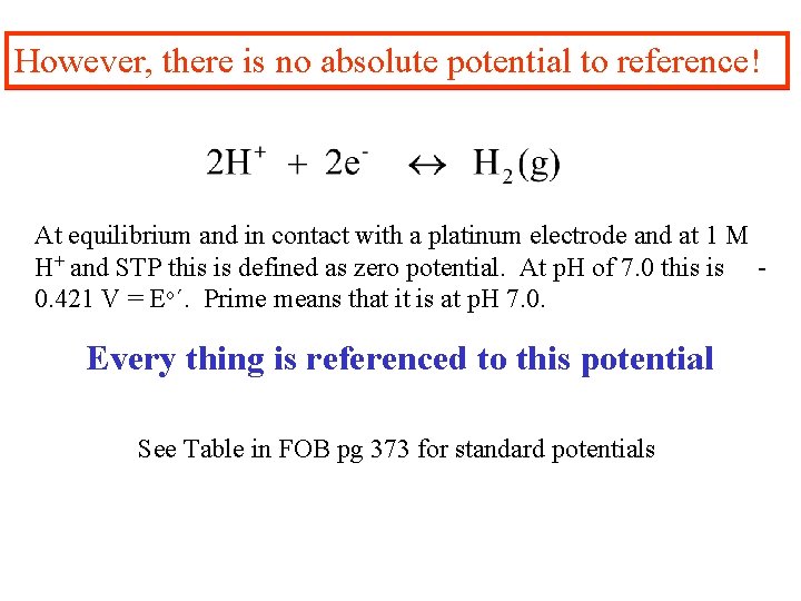 However, there is no absolute potential to reference! At equilibrium and in contact with