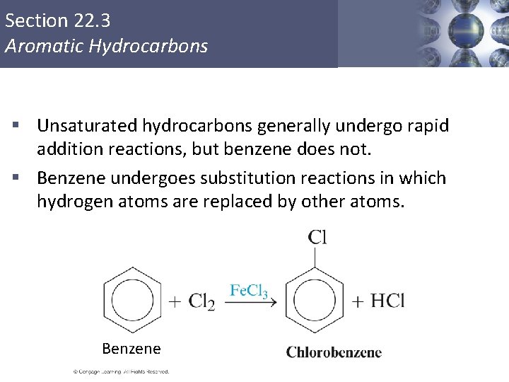 Section 22. 3 Aromatic Hydrocarbons § Unsaturated hydrocarbons generally undergo rapid addition reactions, but Section 22. 3 Aromatic Hydrocarbons § Unsaturated hydrocarbons generally undergo rapid addition reactions, but