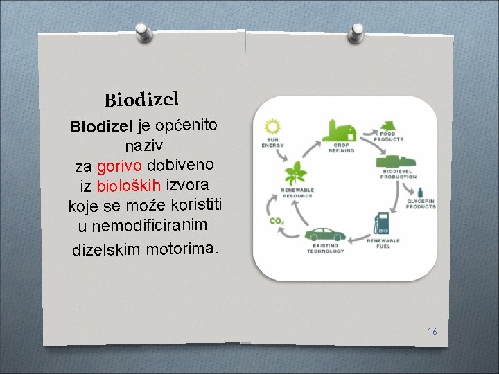 Biodizel je općenito naziv za gorivo dobiveno iz bioloških izvora koje se može koristiti