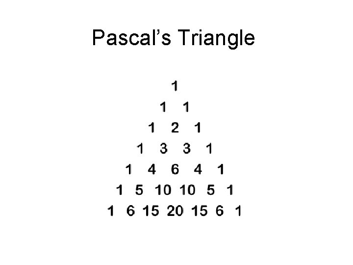 Pascal’s Triangle 
