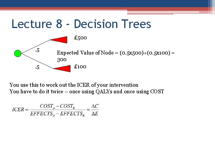 Lecture 8 - Decision Trees £ 500. 5. 5 Expected Value of Node =