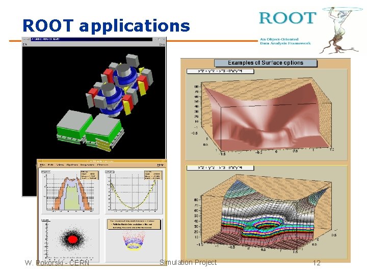 ROOT applications W. Pokorski - CERN Simulation Project 12 