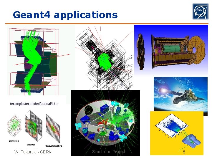 Geant 4 applications W. Pokorski - CERN Simulation Project 5 