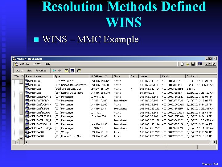 Resolution Methods Defined WINS n WINS – MMC Example Thomas Text 