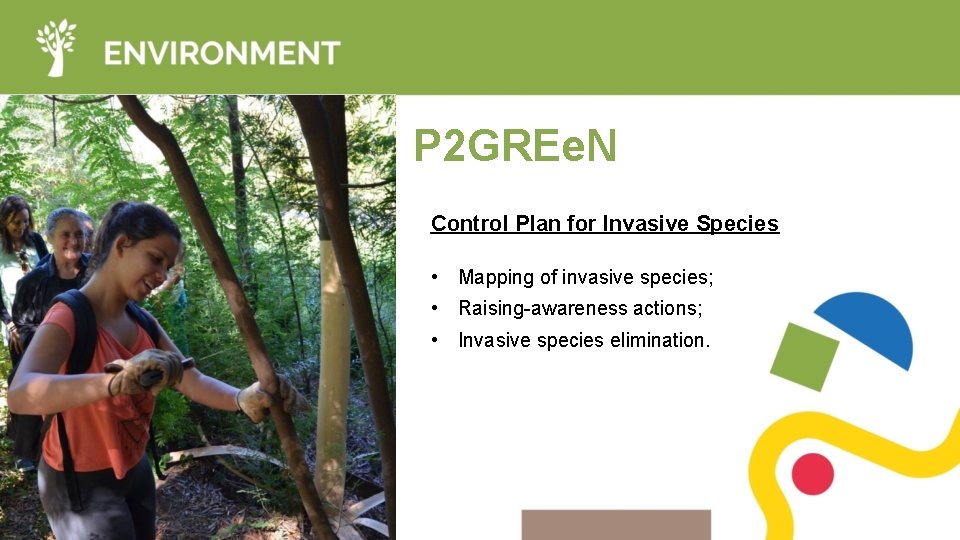 P 2 GREe. N Control Plan for Invasive Species • Mapping of invasive species;