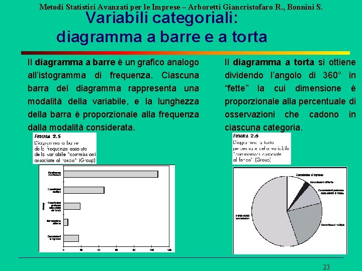 Metodi Statistici Avanzati per le Imprese – Arboretti Giancristofaro R. , Bonnini S. Variabili