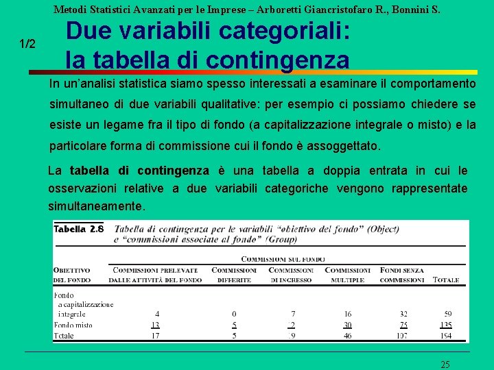 Metodi Statistici Avanzati per le Imprese – Arboretti Giancristofaro R. , Bonnini S. 1/2