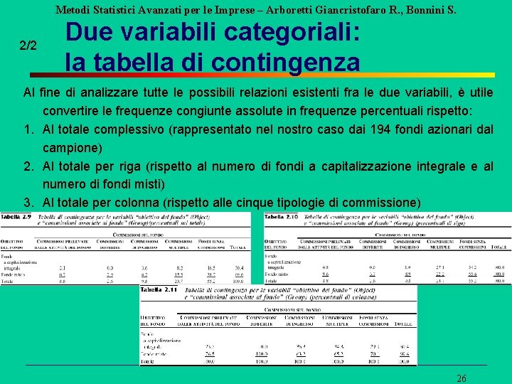 Metodi Statistici Avanzati per le Imprese – Arboretti Giancristofaro R. , Bonnini S. 2/2