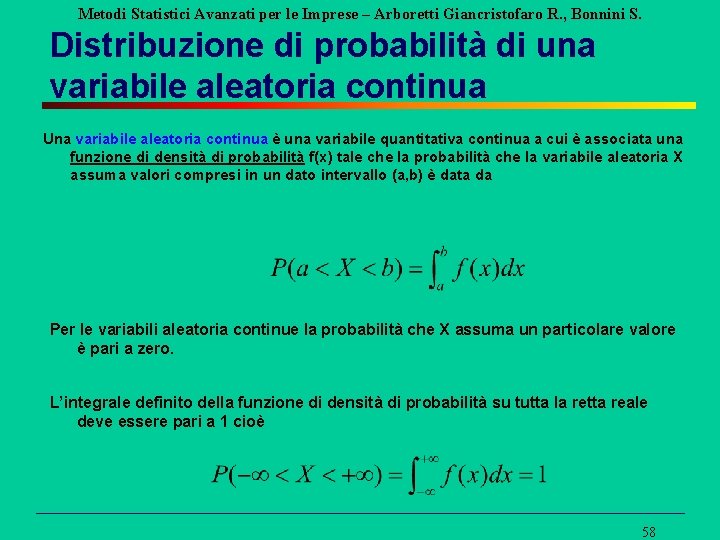 Metodi Statistici Avanzati per le Imprese – Arboretti Giancristofaro R. , Bonnini S. Distribuzione
