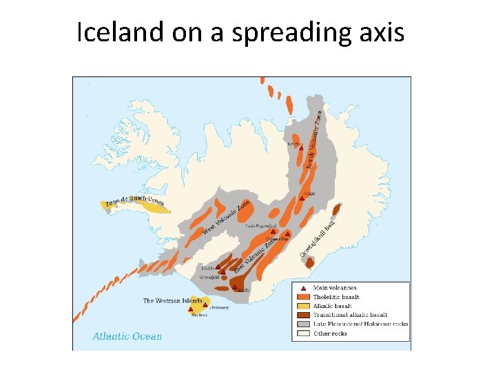 Iceland on a spreading axis 