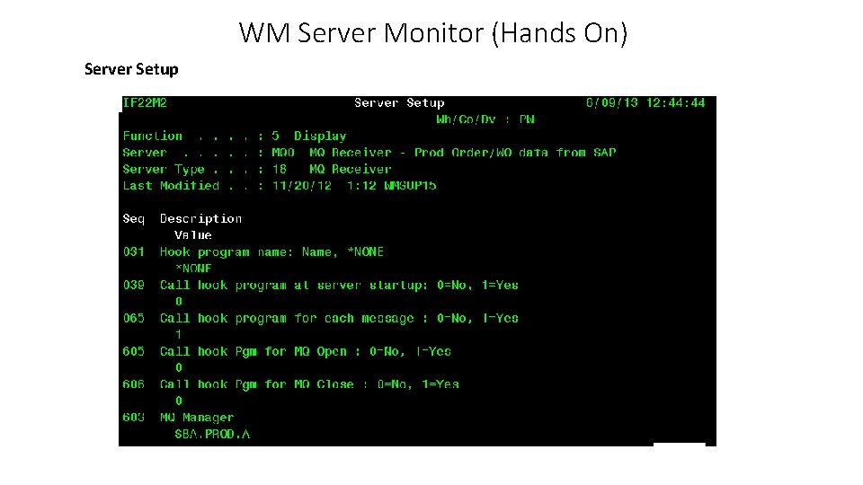 WM Server Monitor (Hands On) Server Setup 