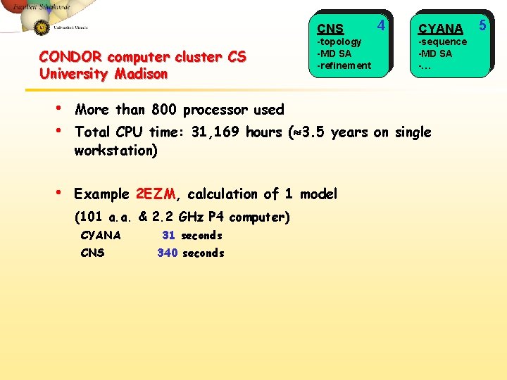 CNS CONDOR computer cluster CS University Madison -topology -MD SA -refinement • • More