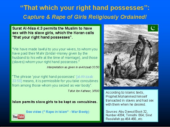“That which your right hand possesses”: Capture & Rape of Girls Religiously Ordained! Surat