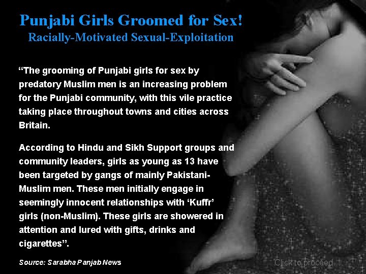 Punjabi Girls Groomed for Sex! Racially-Motivated Sexual-Exploitation “The grooming of Punjabi girls for sex