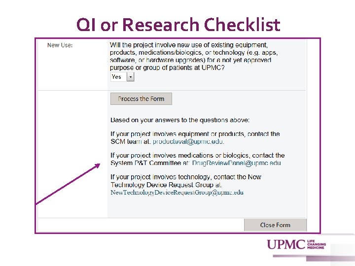 QI or Research Checklist 9 