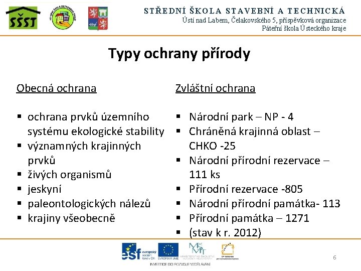 STŘEDNÍ ŠKOLA STAVEBNÍ A TECHNICKÁ Ústí nad Labem, Čelakovského 5, příspěvková organizace Páteřní škola