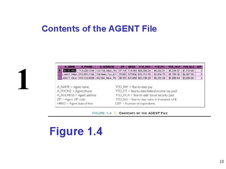 Contents of the AGENT File 1 Figure 1. 4 10 