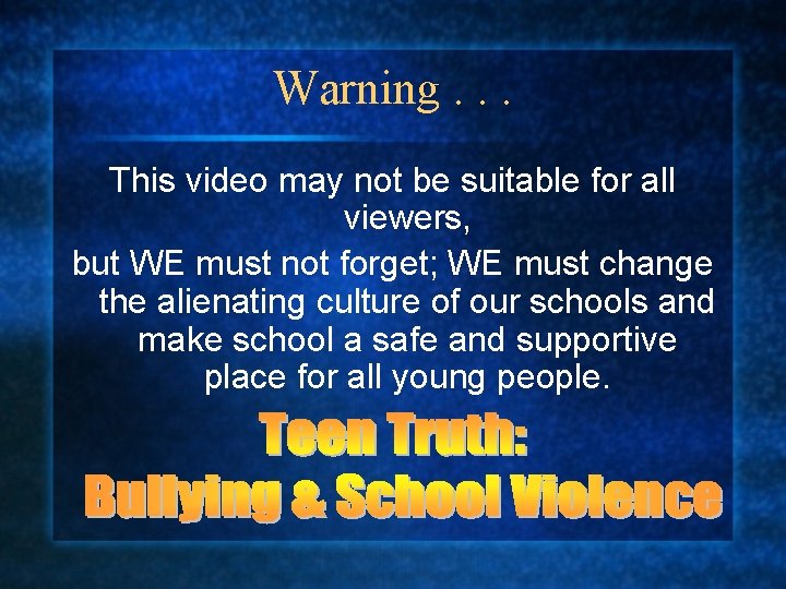 Warning. . . This video may not be suitable for all viewers, but WE