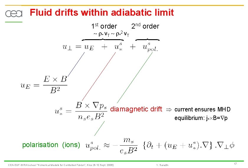 Fluid drifts within adiabatic limit 1 st order ~ * v. T ~ *2
